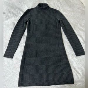 NWT❗️WHBM Grey Ribbed Mockneck Mini Dress